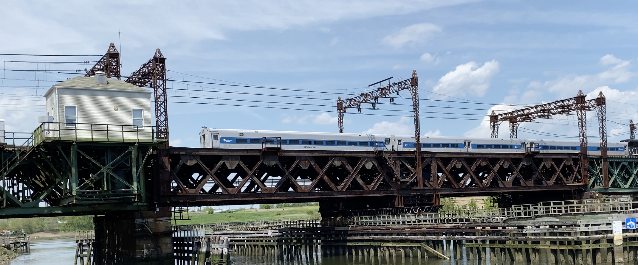 A train on a bridge