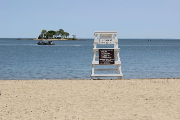 A lifeguard chair on a beach.