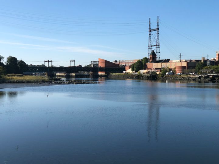 A view from the water of the Norwalk Harbor