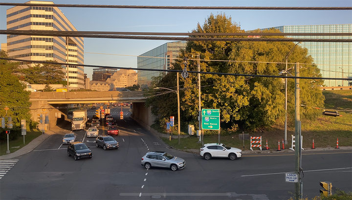 Cars in Stamford on the road